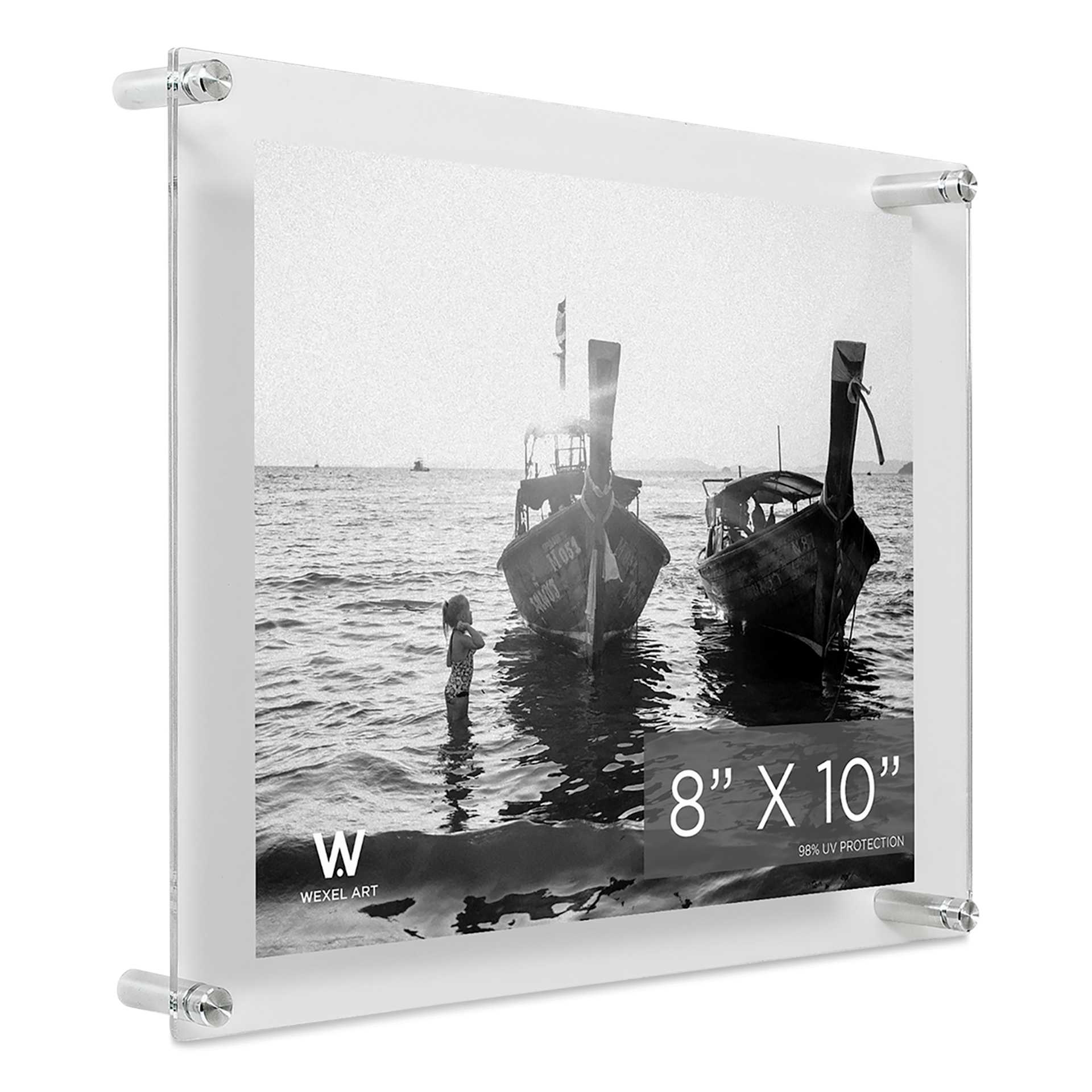 Wexel Art Double Panel Acrylic Display Frame - 12" x 15", Silver Hardware