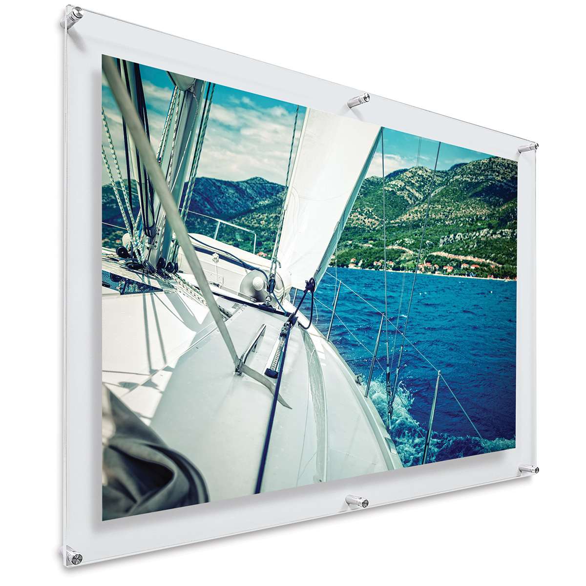 Wexel Art Double Panel Acrylic Display Frame - 28" x 40", with silver hardware