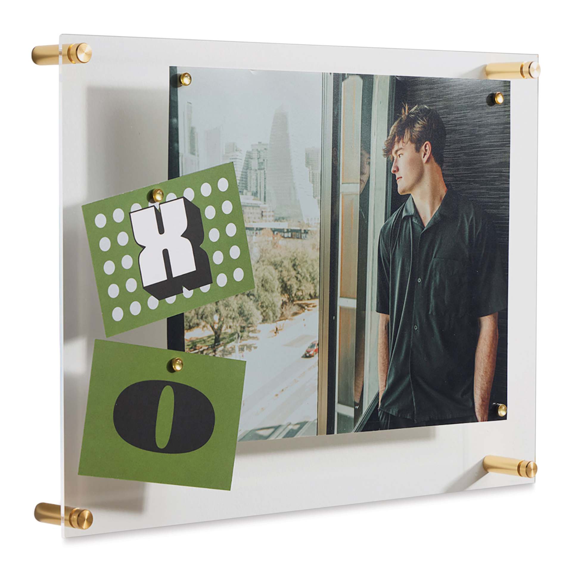 Wexel Art Easy Change Memo Board  - 14" x 19", Gold Hardware
