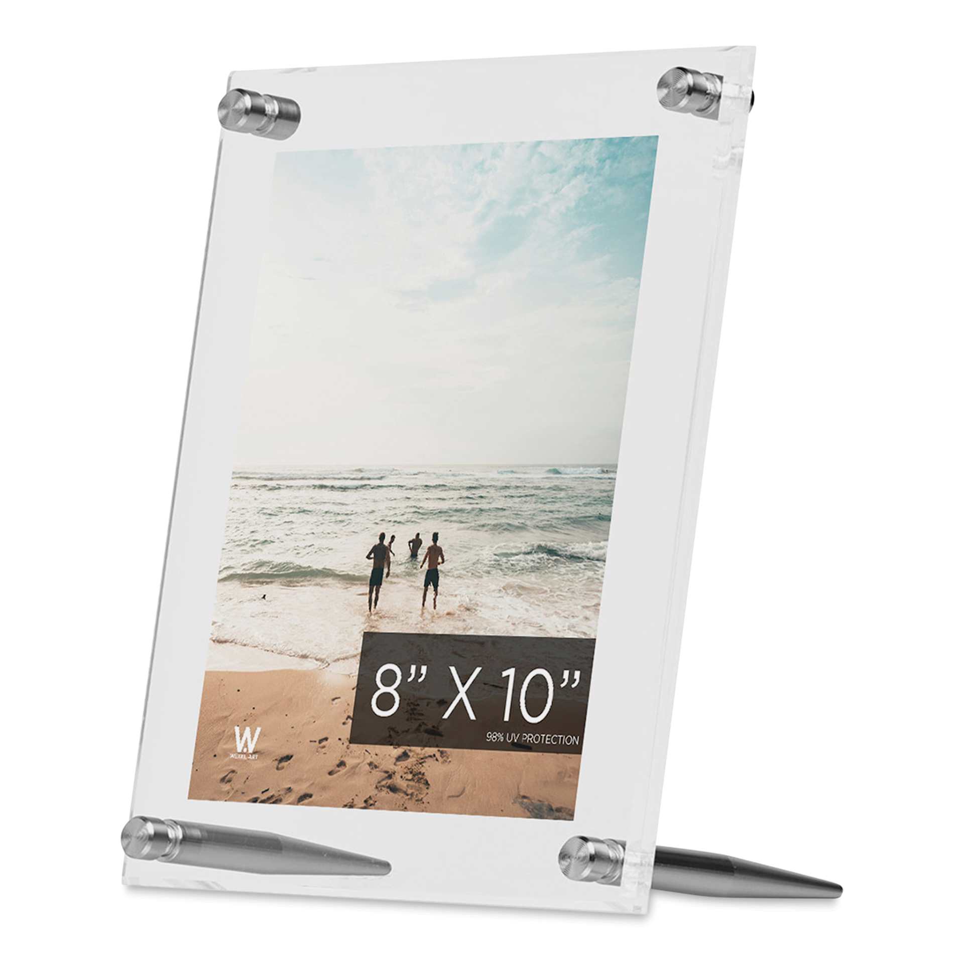 Wexel Art Acrylic Panel Frame - Tabletop, Silver Hardware, 8" x 10", portrait