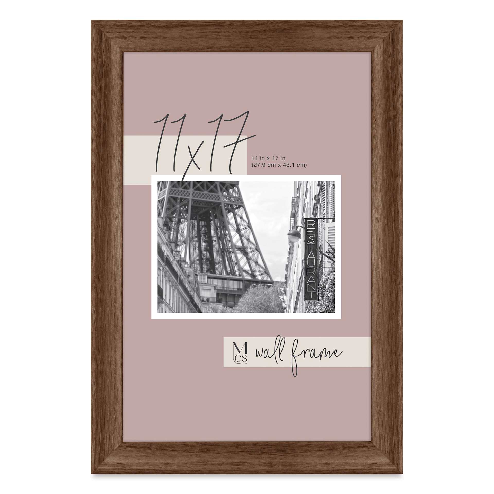 MCS Classic Edge Frame - 11" x 17" Walnut