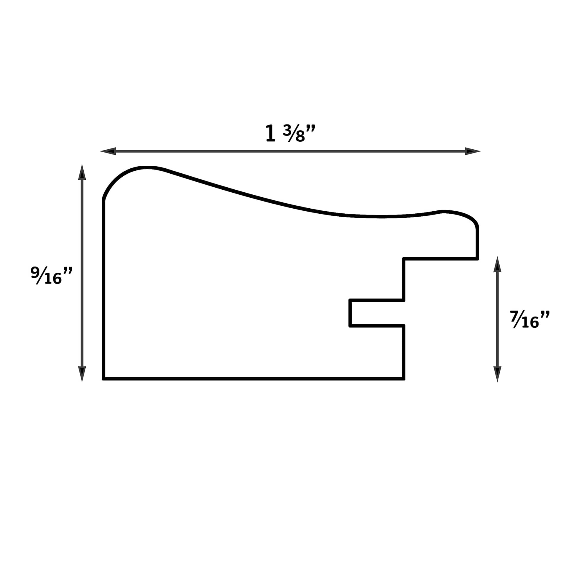 MCS Classic Edge Frame profile view with dimensions. MCS Classic Edge Frame profile view with dimensions.