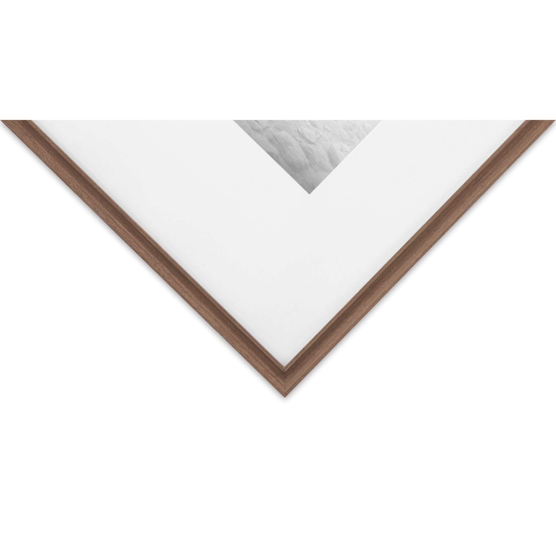 Blick Theo Frame with Mat - Walnut, 18" x 24" close-up of corner