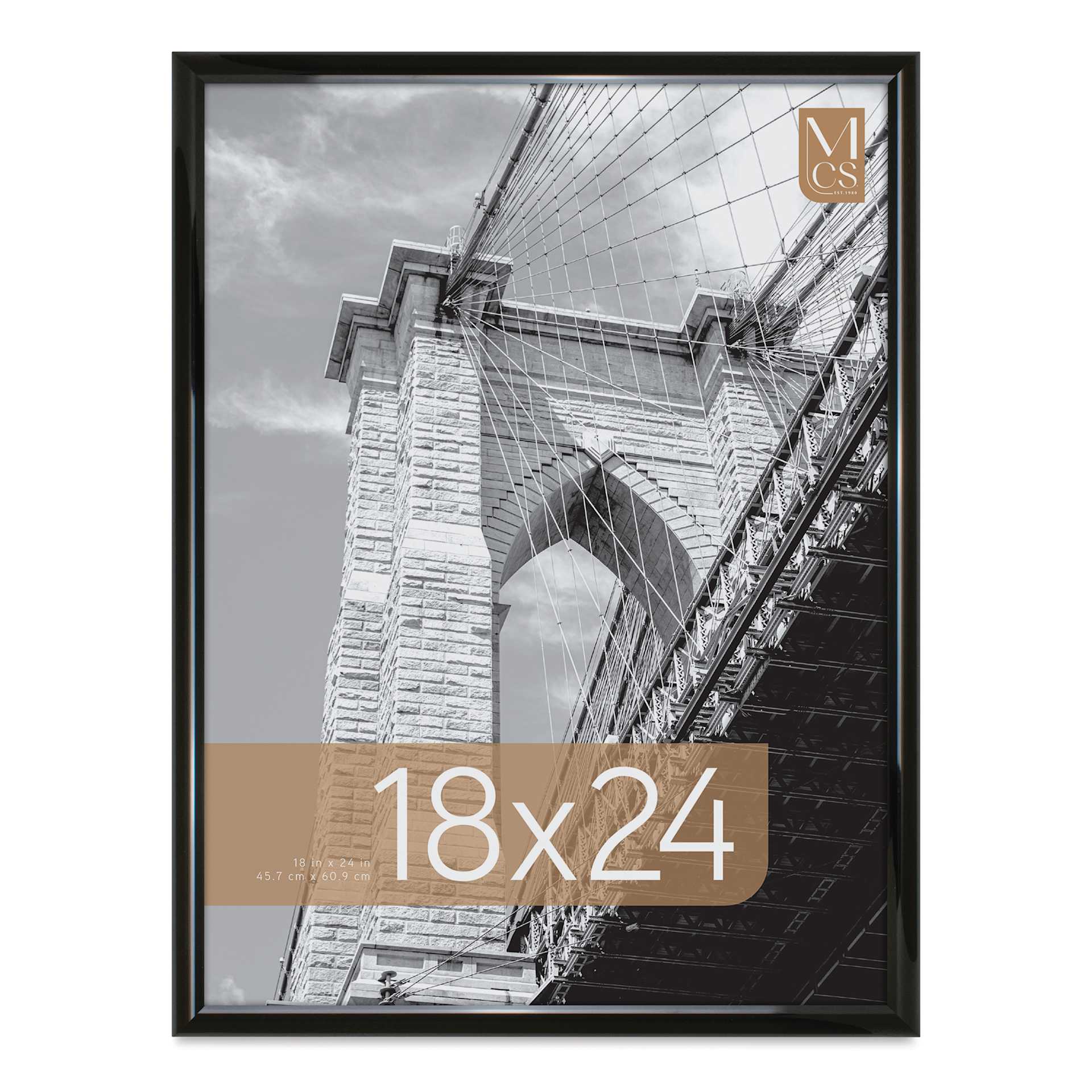MCS Trendsetter Acrylic Poster Frame - 18" x 24" x 1/4", Black