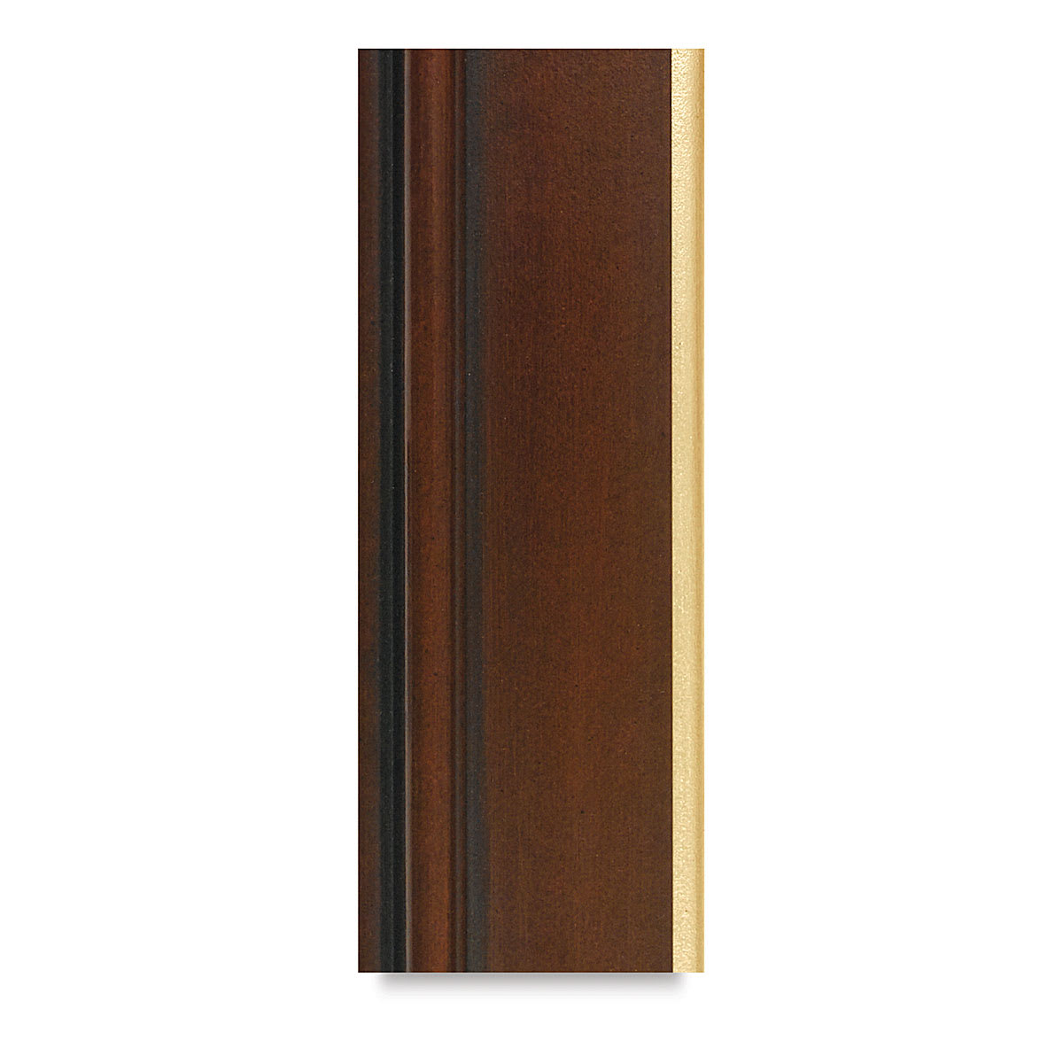 Blick Simplon Plein Air Frames with Liners - Closeup of section of Walnut Frame with Gold Liner