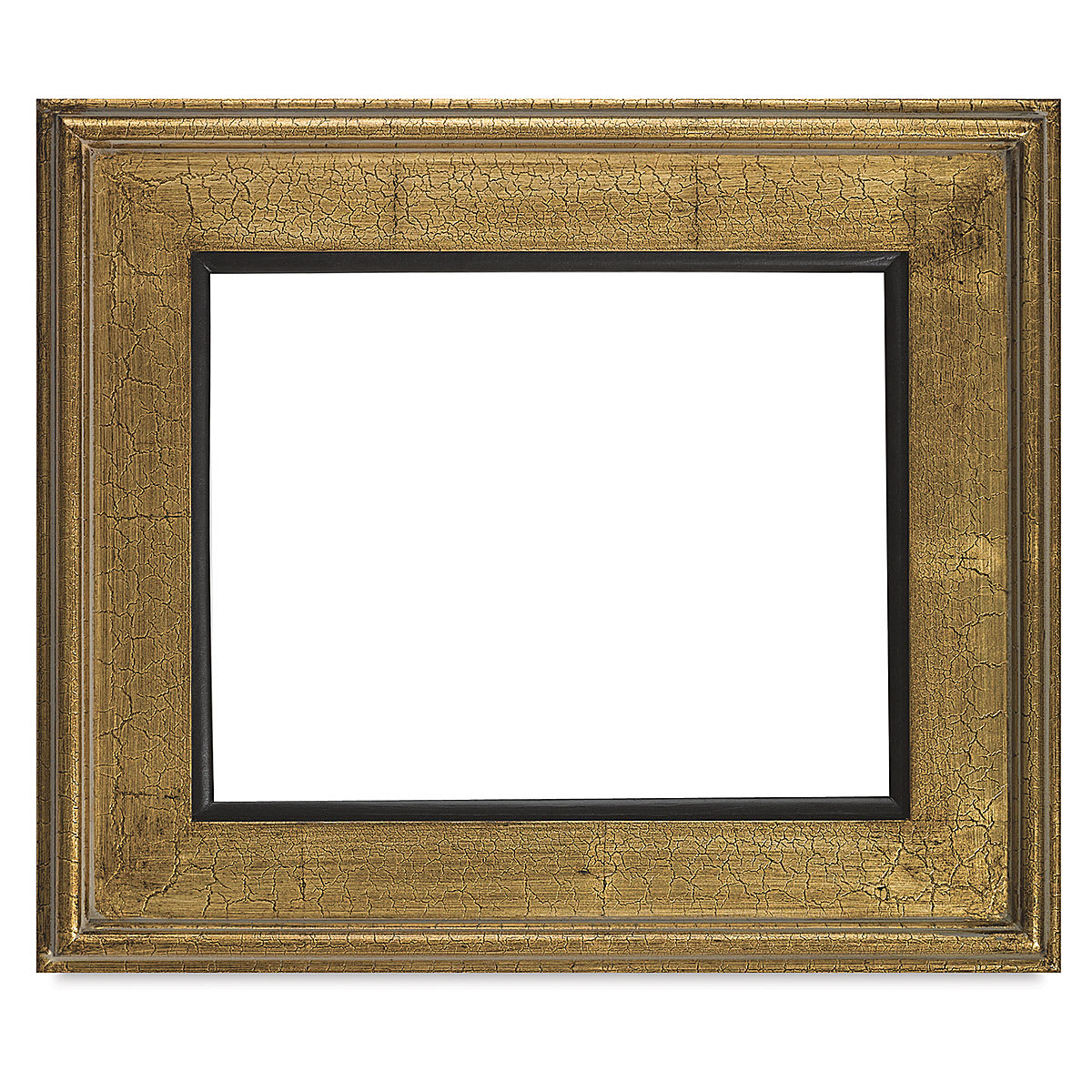 Blick Simplon Plein Air Frames with Liners - Front view of Gold Crackle Frame with Black Liner