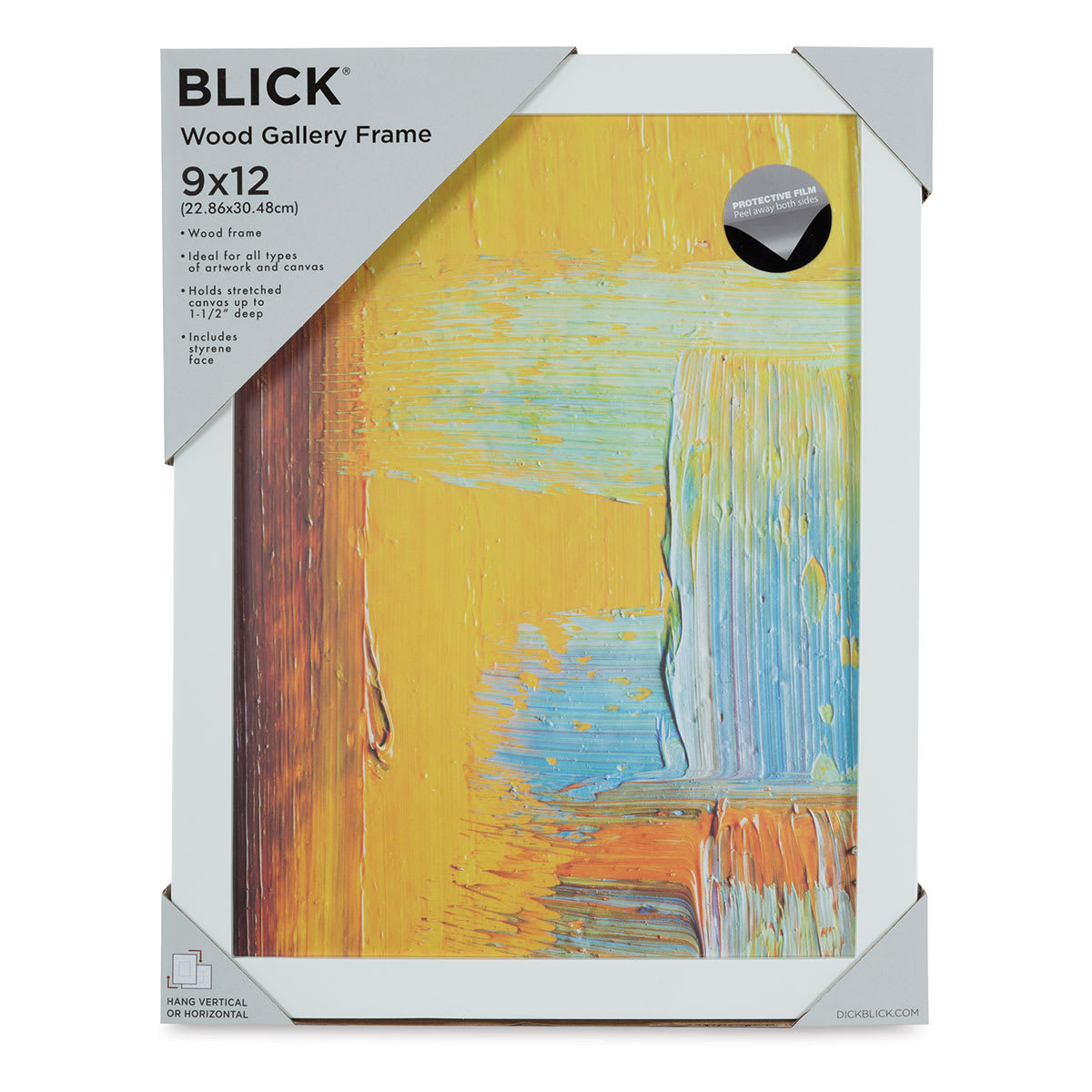 Blick Wood Gallery Frame - White, 9" x 12" in packaging