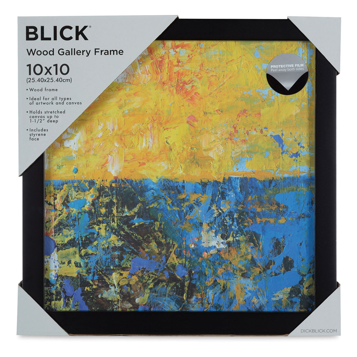 Blick Wood Gallery Frame - Black, 10" x 10" in packaging