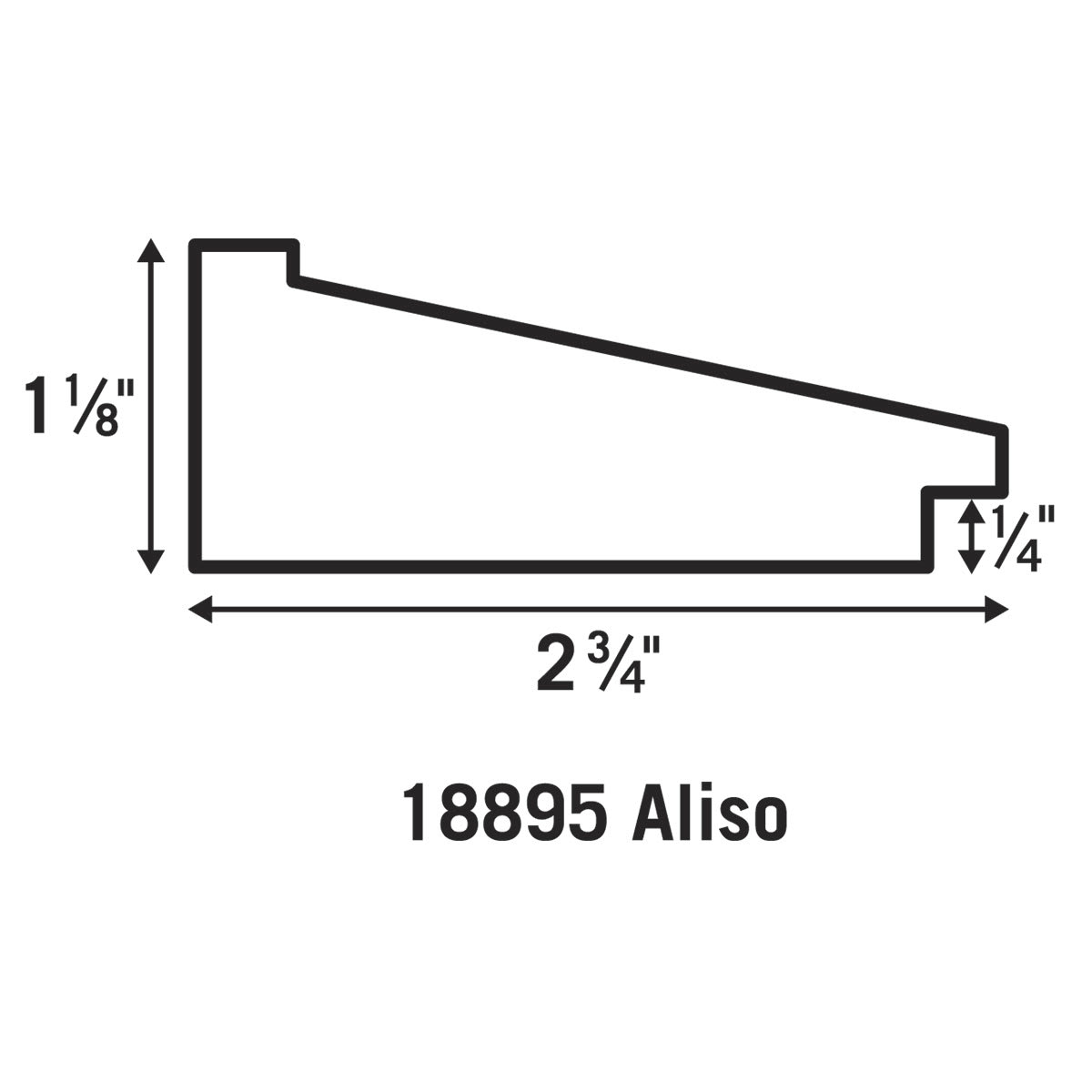 Blick Aliso Wood Frames - Diagram showing dimensions of frame
