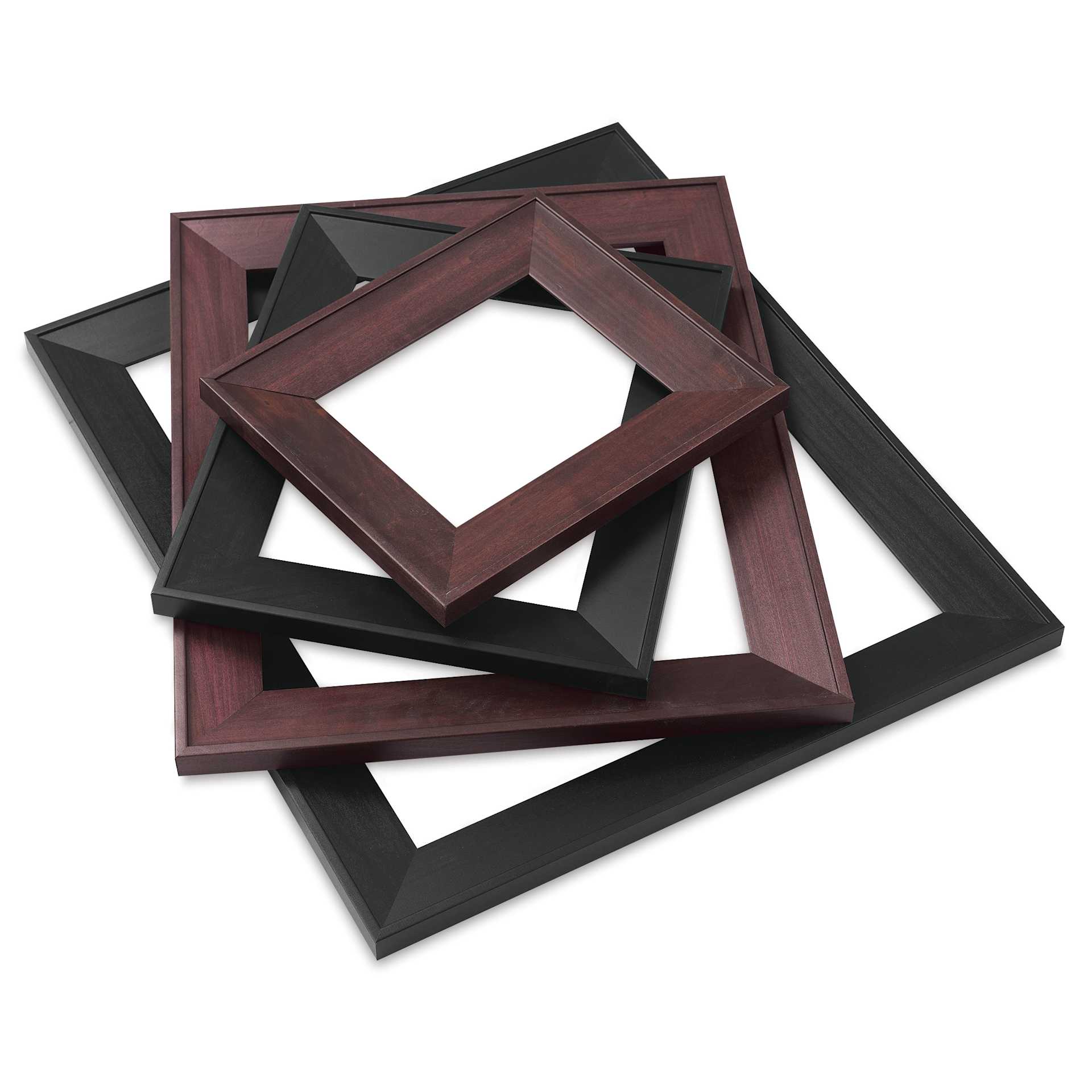 Blick Aliso Wood Frames, stacked on top of each other