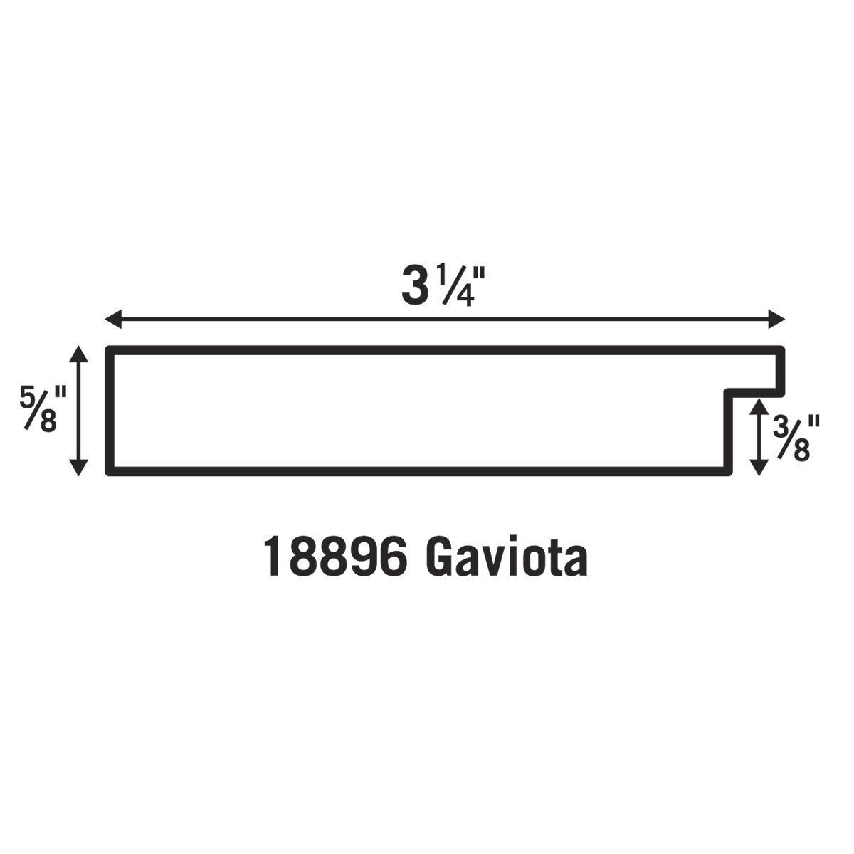Blick Gaviota Driftwood Frames - drawing showing dimensions of frame Blick Gaviota Driftwood Frames - drawing showing dimensions of frame