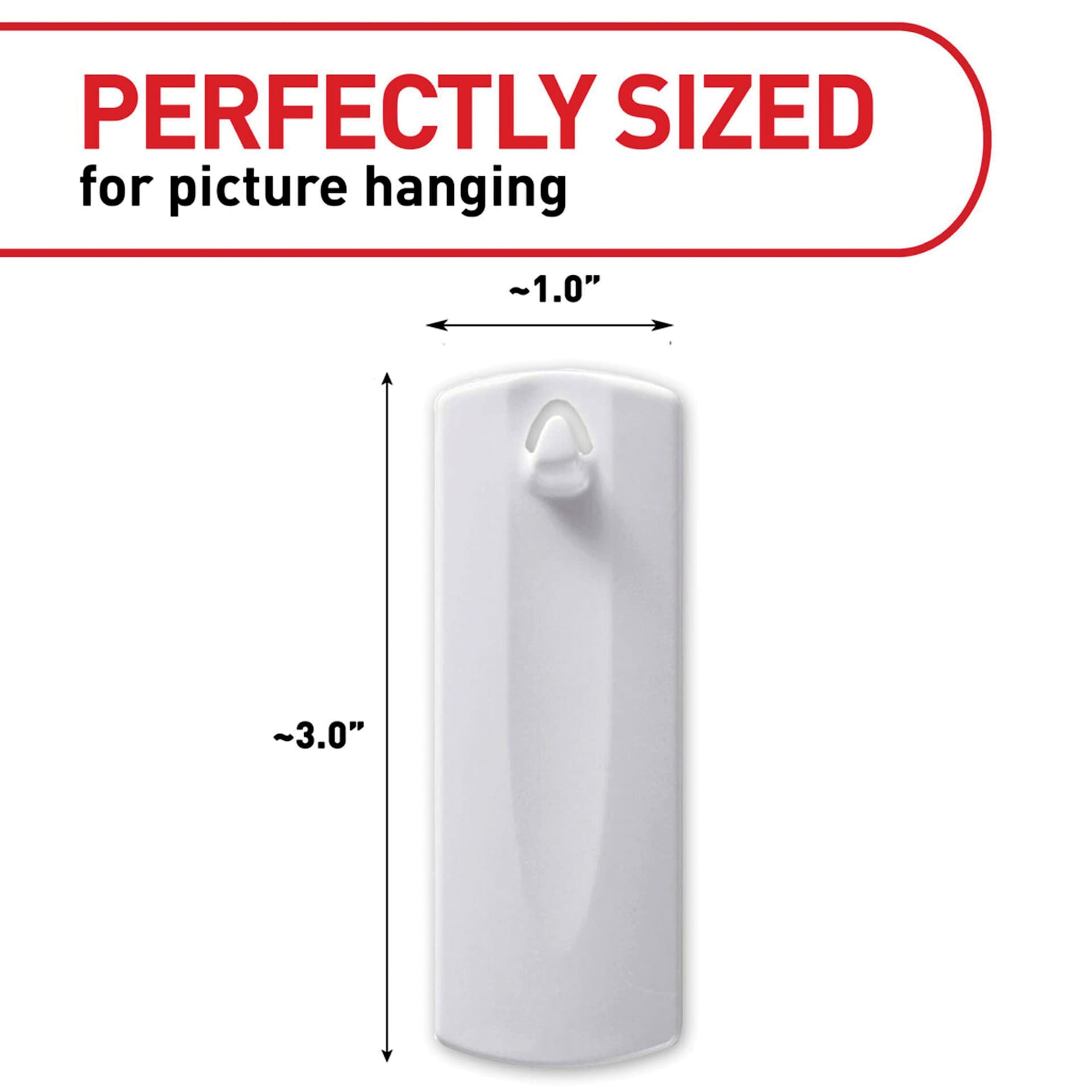 Perfectly sized for picture hanging, 1.0" Wide, 3.0" Long