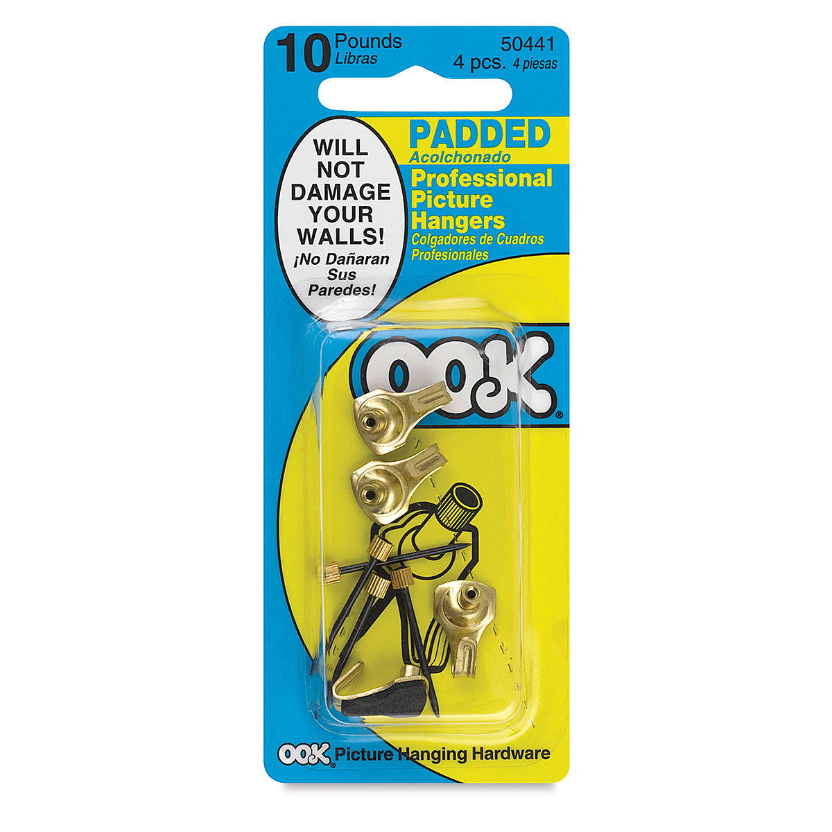 OOK Padded Hanger Pack - 10 lb Capacity, Pkg of 4