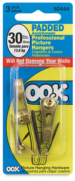 Ook Padded Pro Picture Hangers - Front of blister package of 3 pc 30 lb capacity hangers Ook Padded Pro Picture Hangers - Front of blister package of 3 pc 30 lb capacity hangers