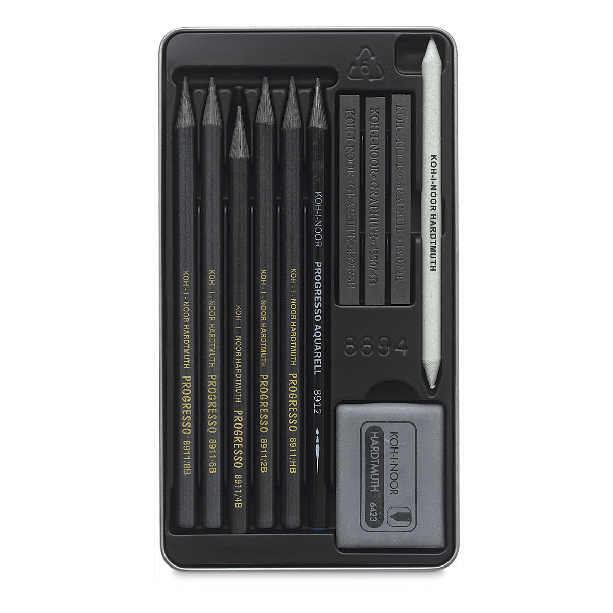 Koh-I-Noor Gioconda Art Sets - Components of 11 pc Graphite set in storage tray Koh-I-Noor Gioconda Art Sets - Components of 11 pc Graphite set in storage tray