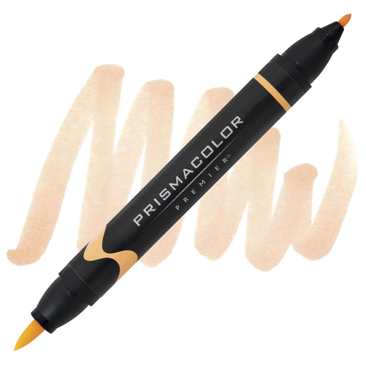 Prismacolor Premier Dual-Ended Brush Tip Marker - Deco Orange (marker and swatch)