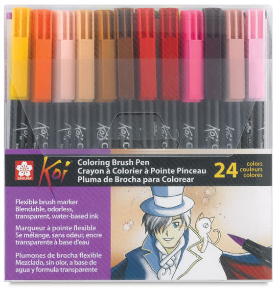 Sakura Koi Coloring Brush Pens, Assorted - Set of 24 (Outside of Packaging) Sakura Koi Coloring Brush Pens, Assorted - Set of 24 (Outside of Packaging)