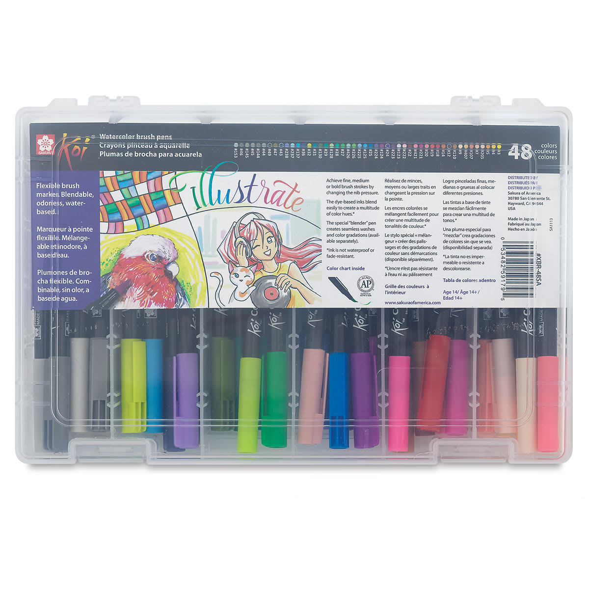 Sakura Koi Coloring Brush Pens, Assorted - Set of 48 (Outside of Packaging) Sakura Koi Coloring Brush Pens, Assorted - Set of 48 (Outside of Packaging)