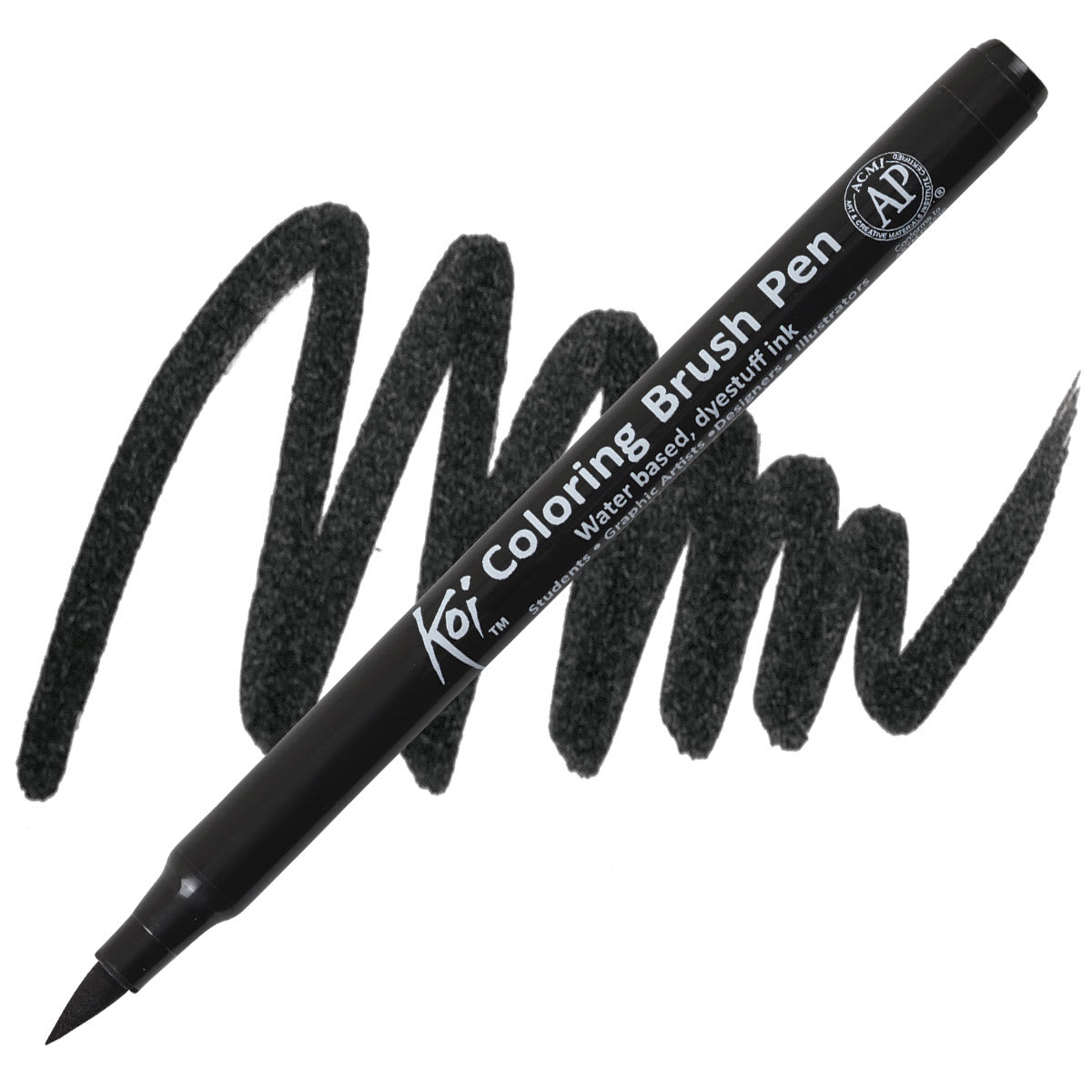 Sakura Koi Coloring Brush Pen - Black pen and swatch