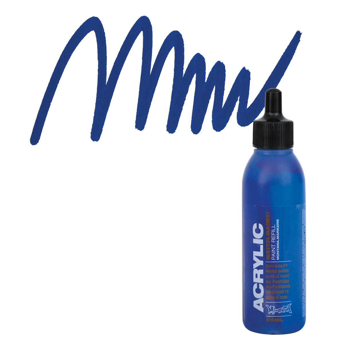 Montana Acrylic Marker Refill - 25 ml , Shock Blue, Refill and swatch