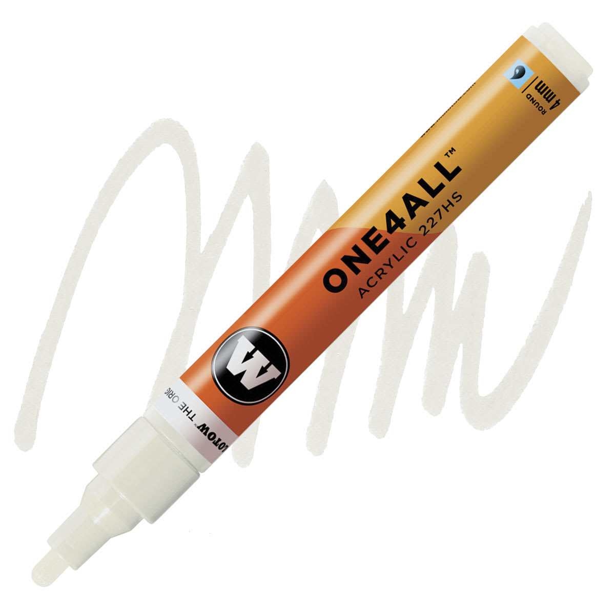 Molotow One4All Acrylic Marker - 4 mm, Nature White marker and swatch Molotow One4All Acrylic Marker - 4 mm, Nature White marker and swatch