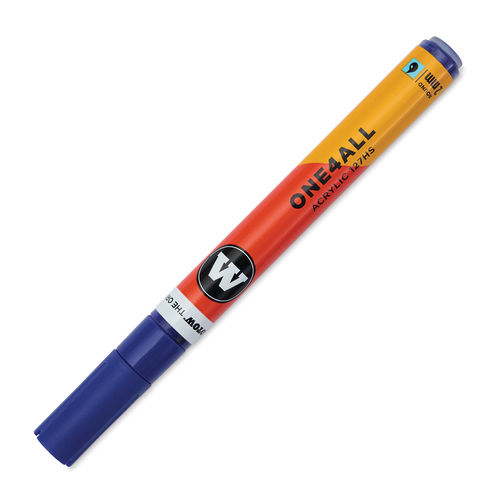Molotow One4All Acrylic Marker - 2 mm Tip, Night Blue, Bullet Tip, cap on