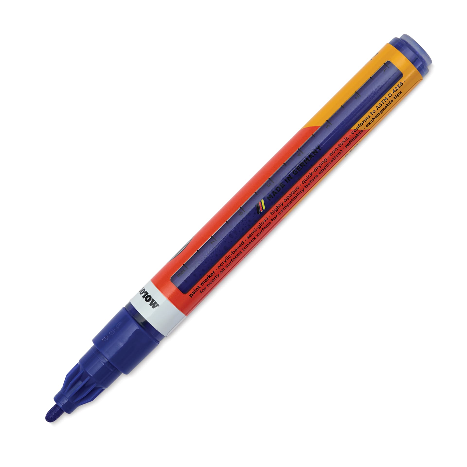 Molotow One4All Acrylic Marker - 2 mm Tip, Night Blue, Bullet Tip, marker barrel