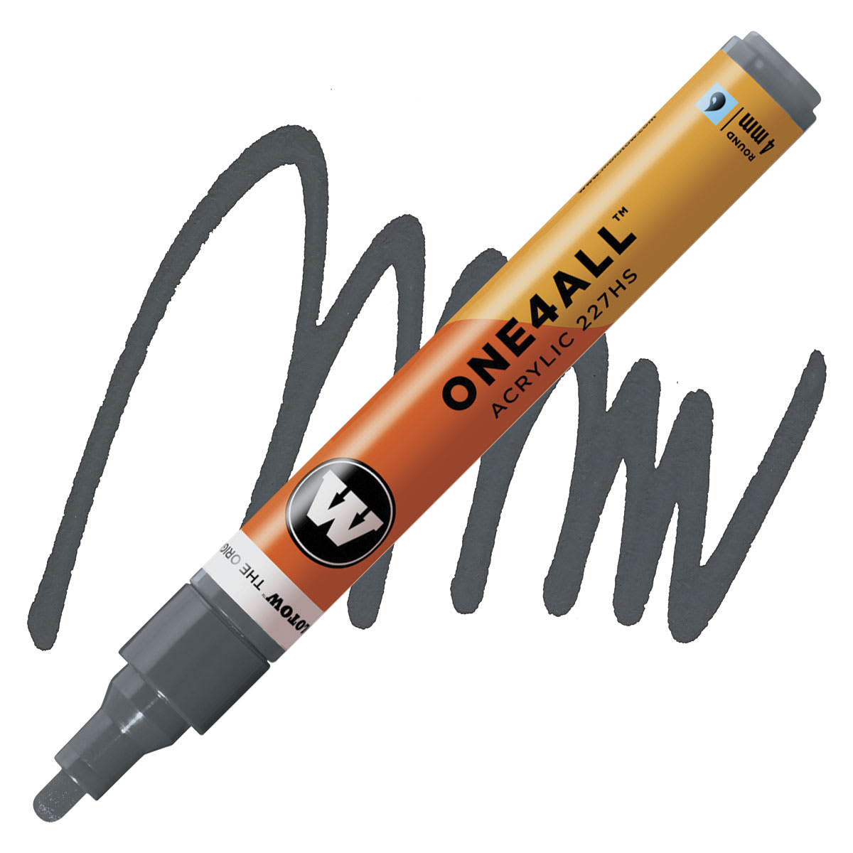 Molotow One4All Acrylic Marker - 4 mm, Grey Blue Dark marker and swatch