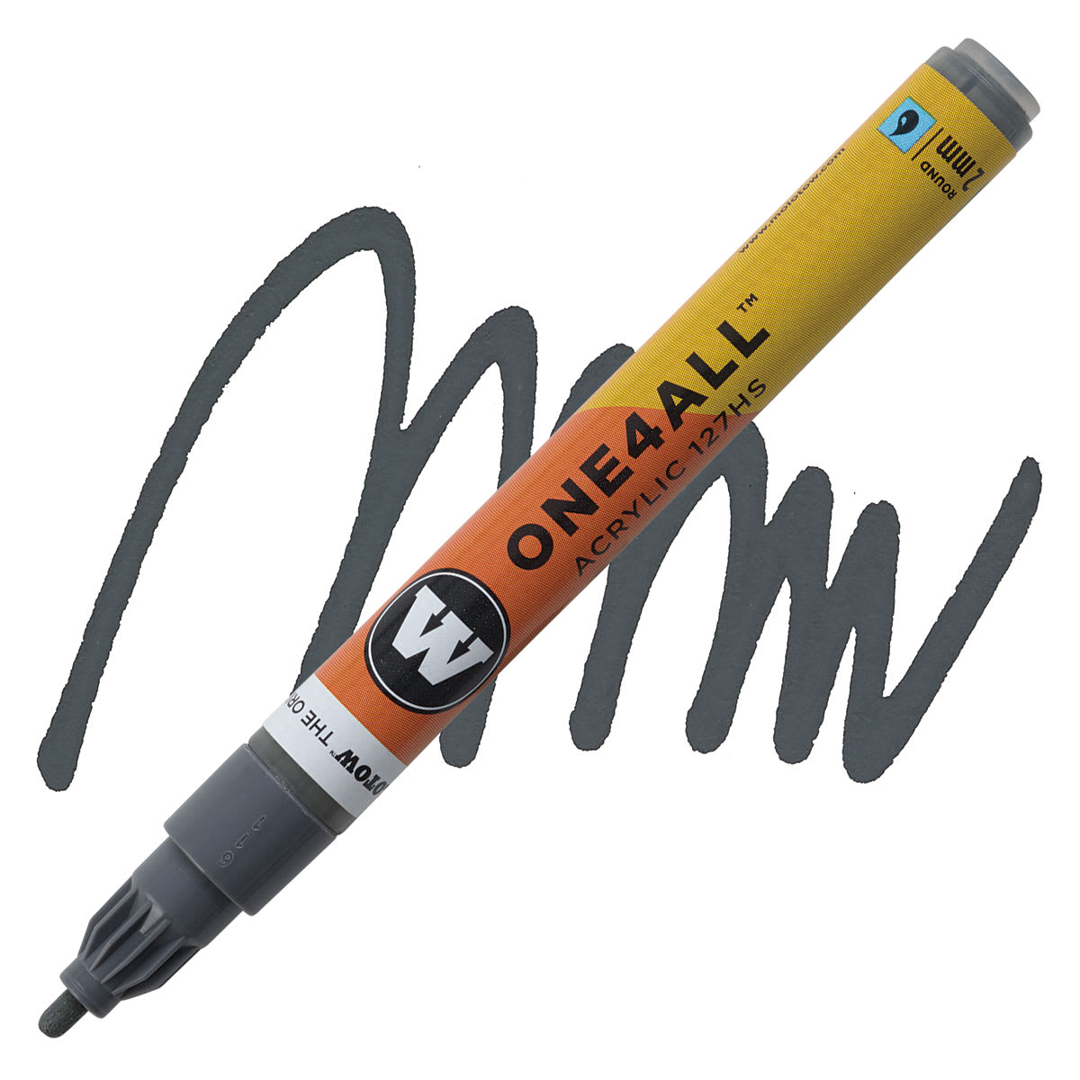 Molotow One4All Acrylic Marker - 2 mm, Grey Blue Dark marker and swatch