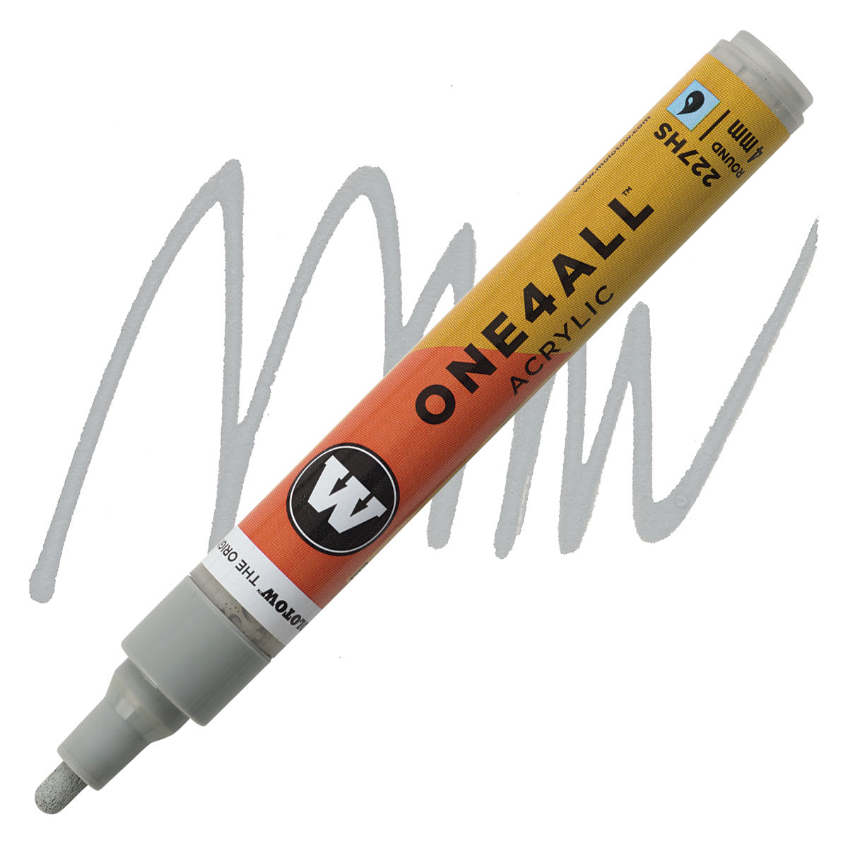 Molotow One4All Acrylic Marker - 4 mm, Grey Blue Light marker and swatch
