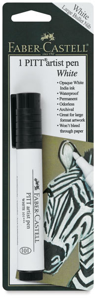 Faber-Castell Pitt Big Artist Pen - White, Large Bullet Nib Faber-Castell Pitt Big Artist Pen - White, Large Bullet Nib