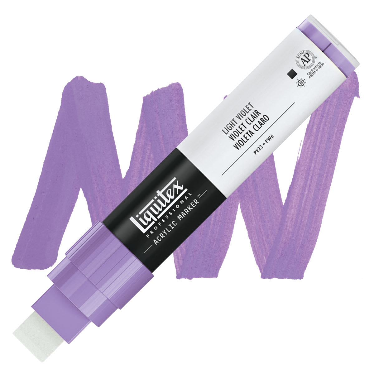 Liquitex Paint Marker - Light Violet, 15mm marker and swatch