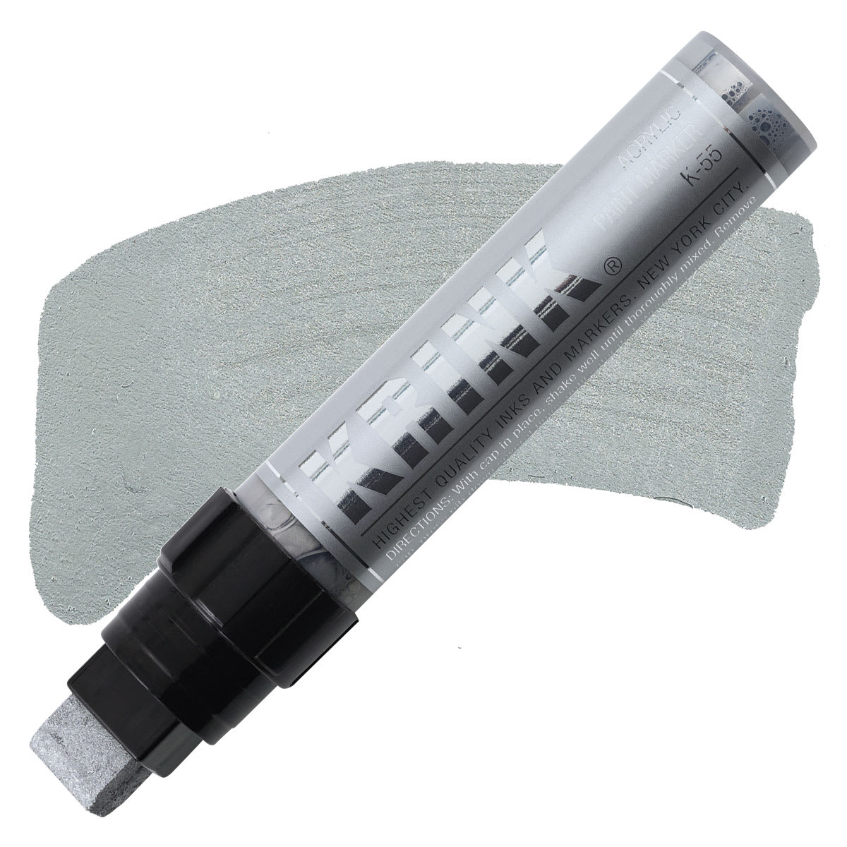 Krink K-55 Paint Marker - Silver marker and swatch