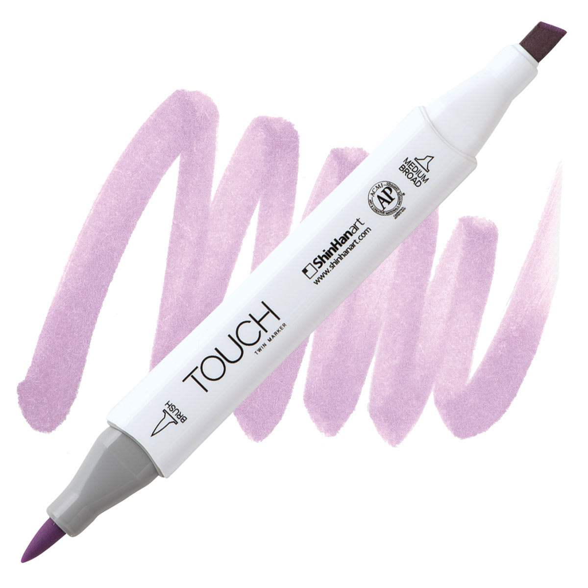 ShinHan Touch Twin Brush Marker - Mauve Shadow P146 marker and swatch