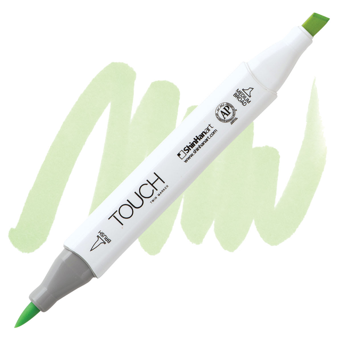 ShinHan Touch Twin Brush Marker - Mignonette GY166 marker and swatch