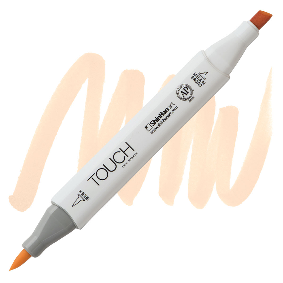 ShinHan Touch Twin Brush Marker - Pastel Peach YR26 marker and swatch