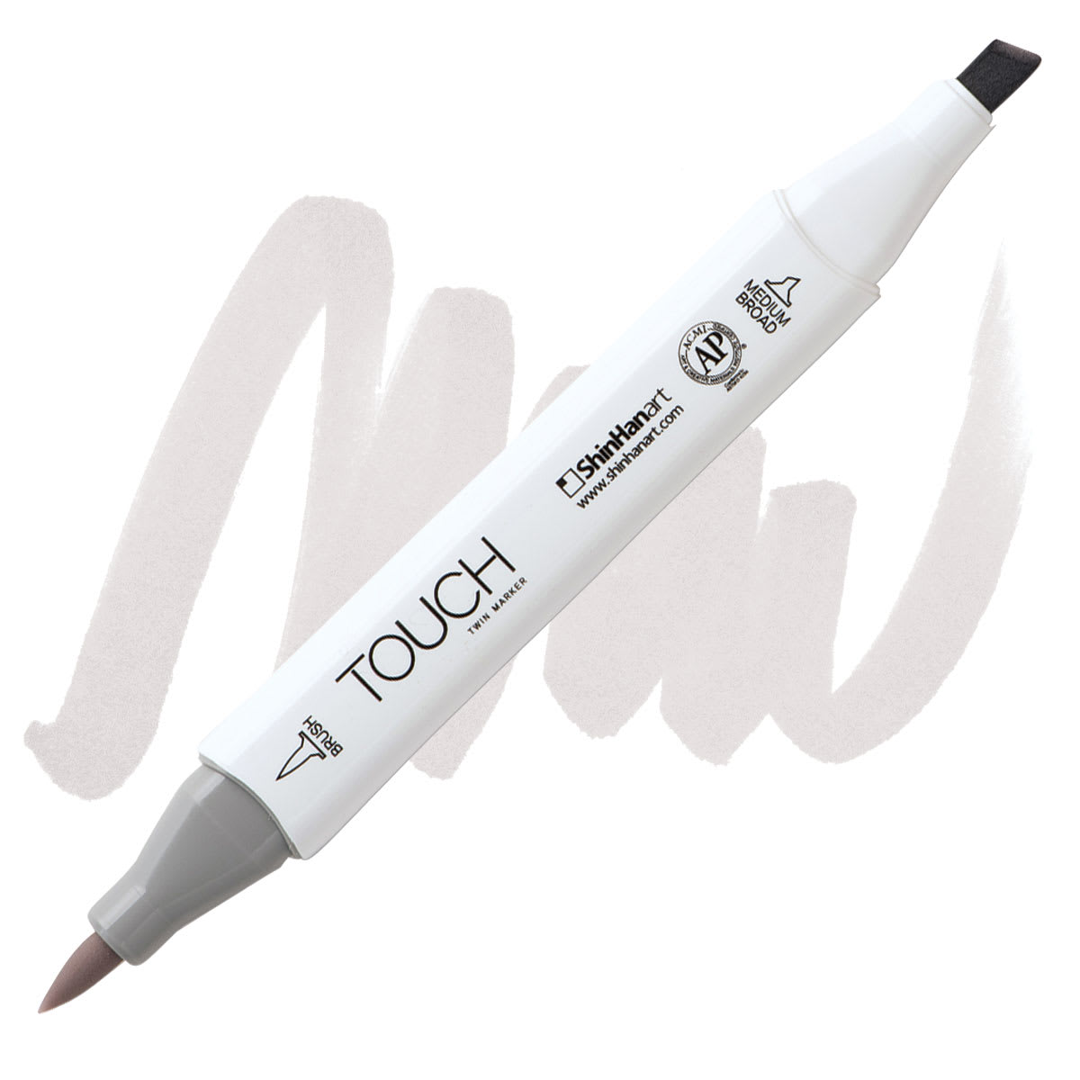 Shinhan Touch Twin Brush Marker - Warm Grey 0.5 marker and swatch