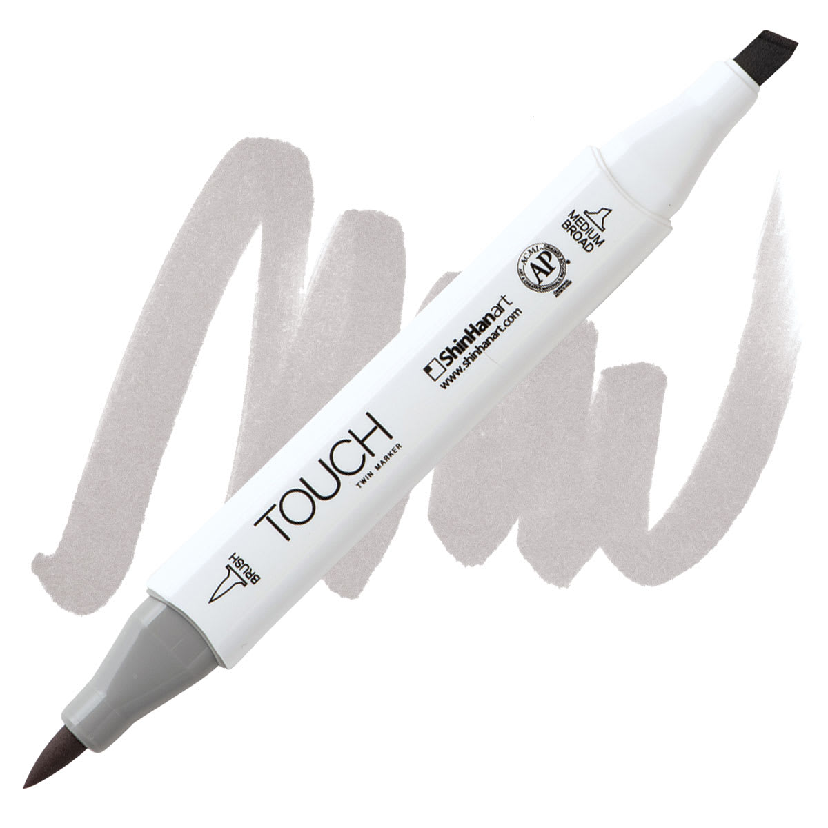 ShinHan Touch Twin Brush Marker - Warm Grey 2 WG2 marker and swatch