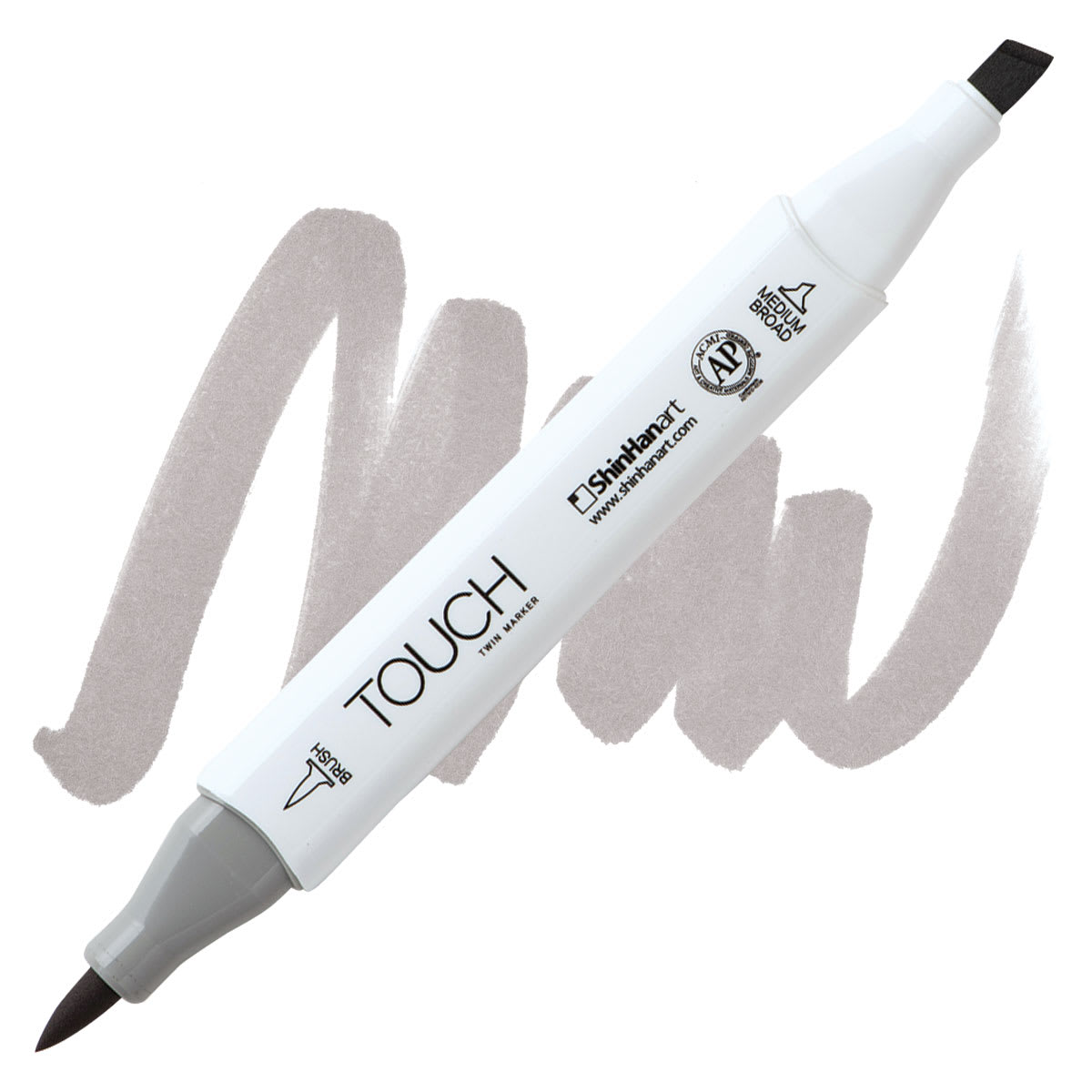 ShinHan Touch Twin Brush Marker - Warm Grey 3 WG3 marker and swatch