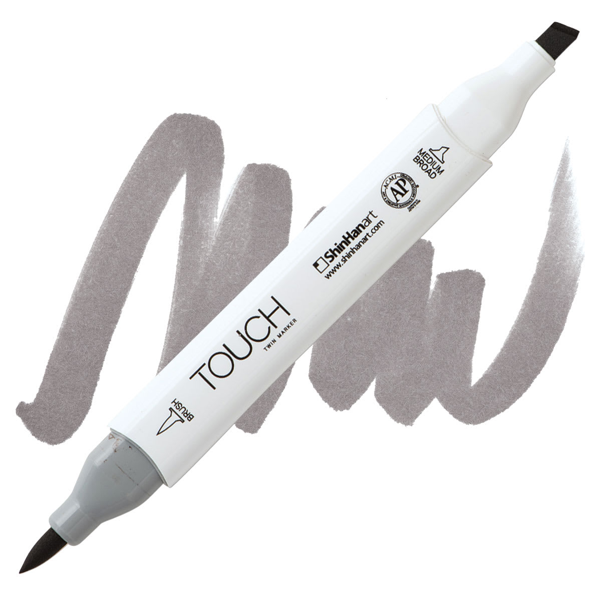 ShinHan Touch Twin Brush Marker - Warm Grey 5 WG5 marker and swatch