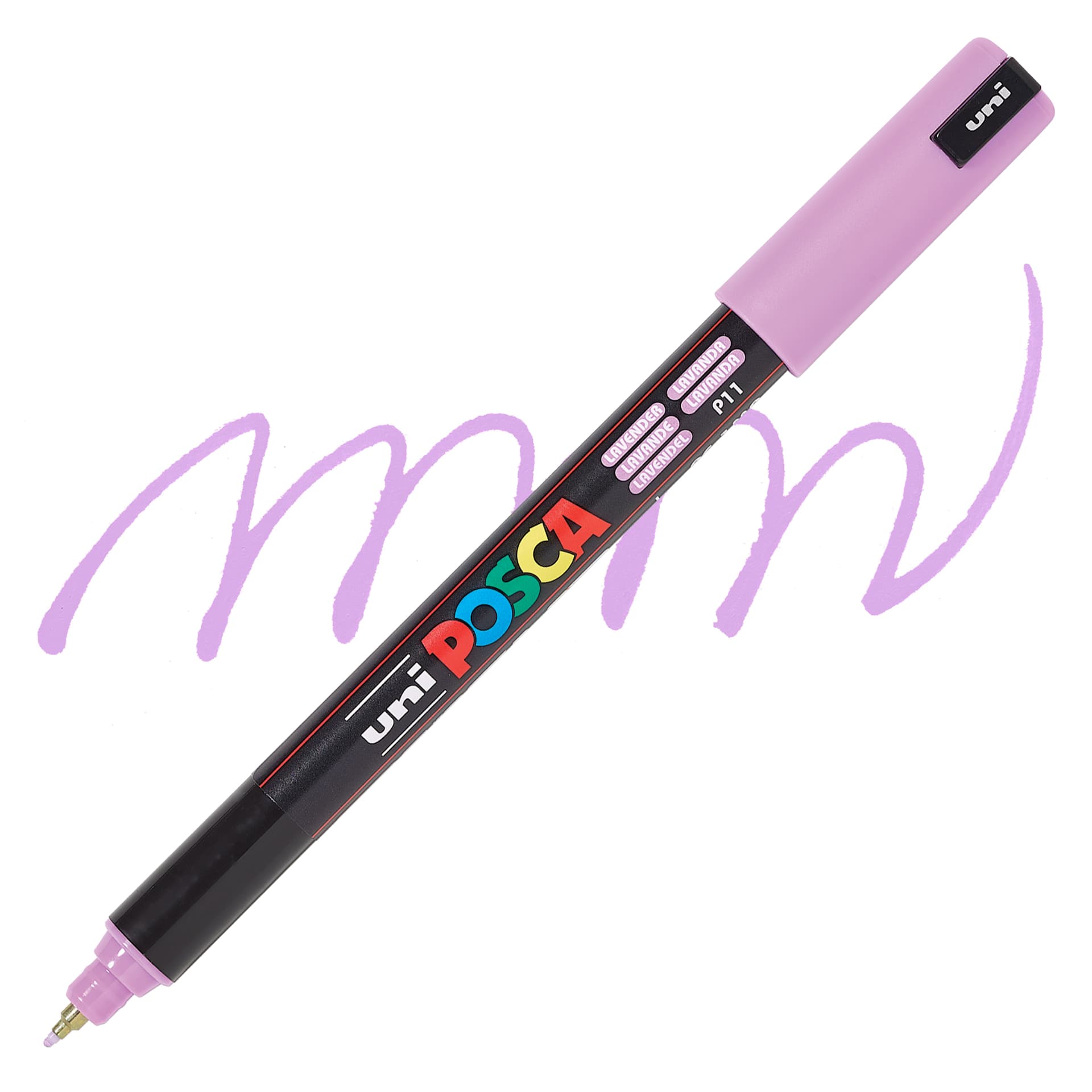 Posca Paint Marker - Lavender, X-Fine Tip, 0.7 mm - swatch and marker