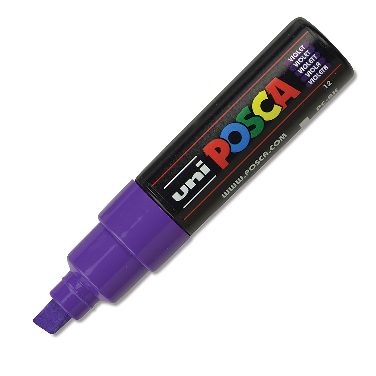 Uni Posca Paint Marker - Violet, Broad Chisel Tip, 8 mm Uni Posca Paint Marker - Violet, Broad Chisel Tip, 8 mm