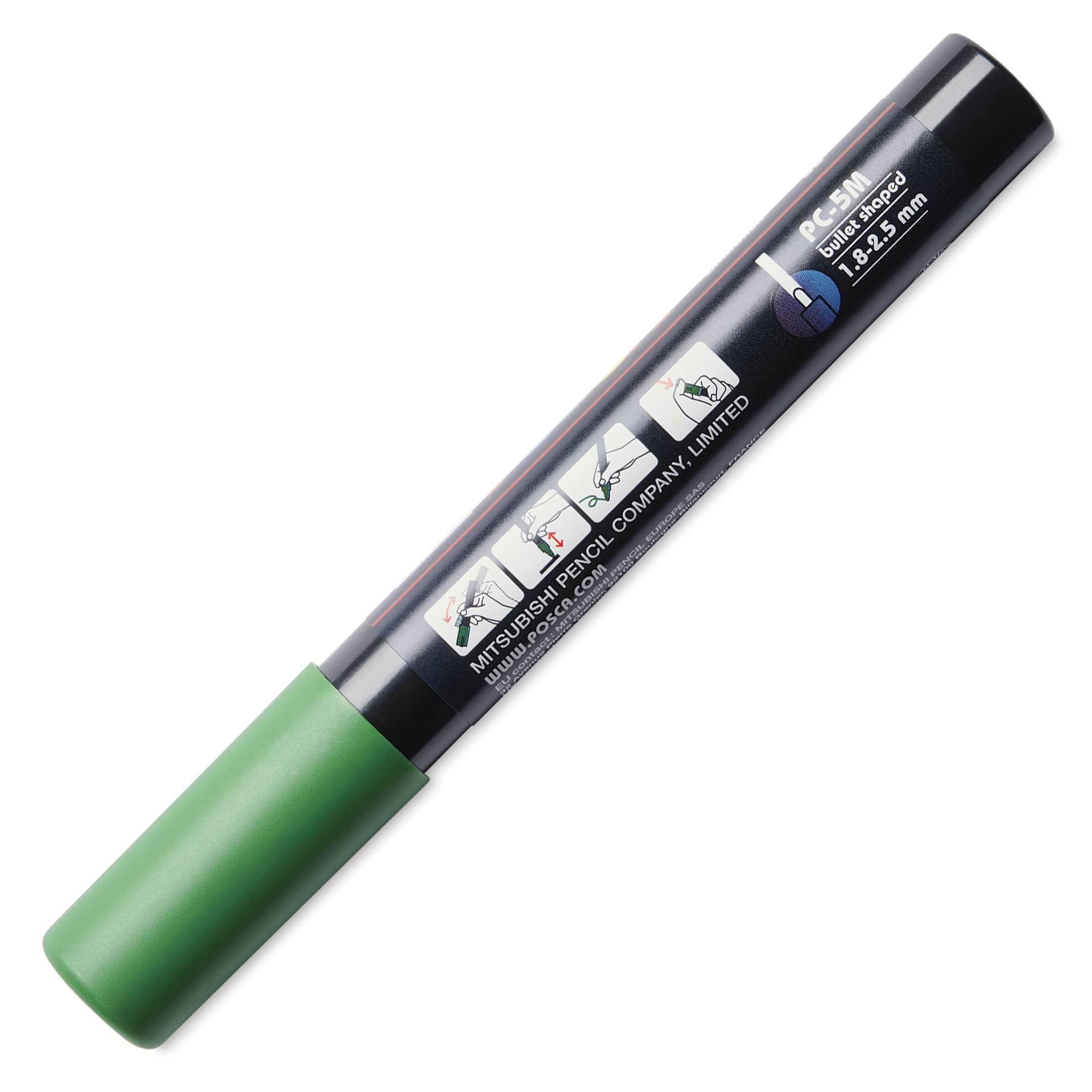 Posca Paint Marker - Forest Green, Medium Bullet Tip, back of the marker barrel