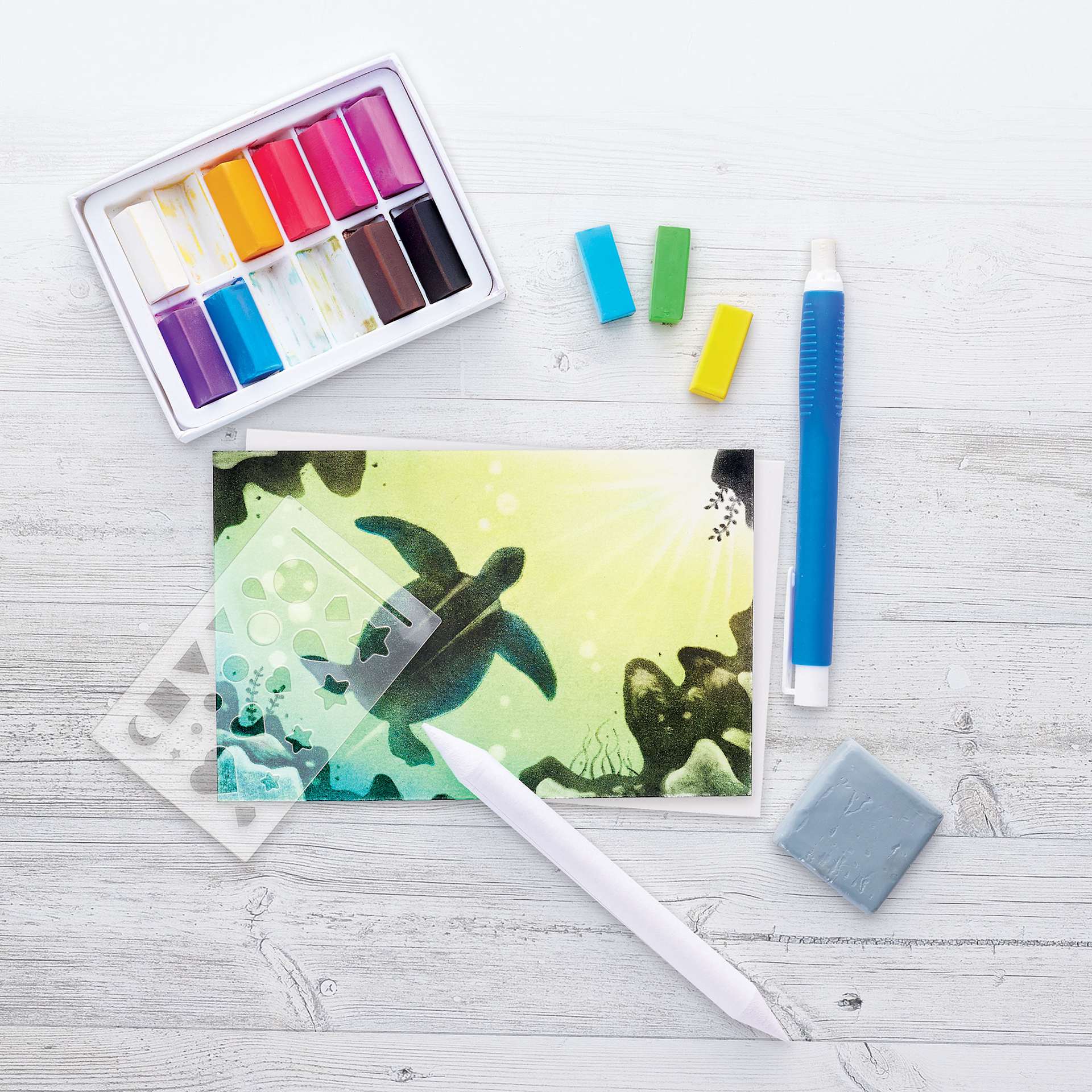 Faber-Castell Goldfaber Studio Soft Pastels - Beginner Kit, Set of 12 (sea life project) Faber-Castell Goldfaber Studio Soft Pastels - Beginner Kit, Set of 12 (sea life project)