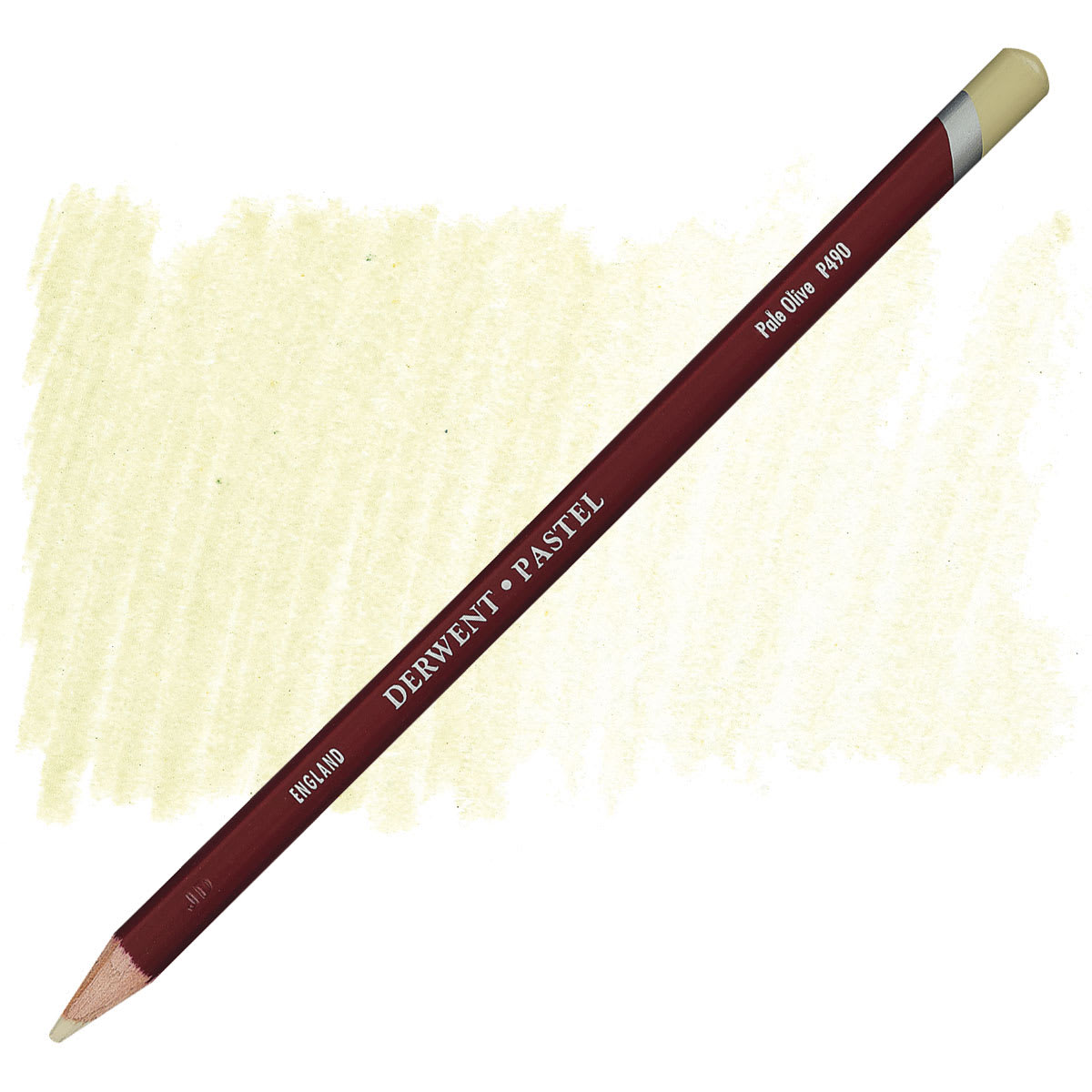 Derwent Pastel Pencil - Pale Olive pencil and swatch