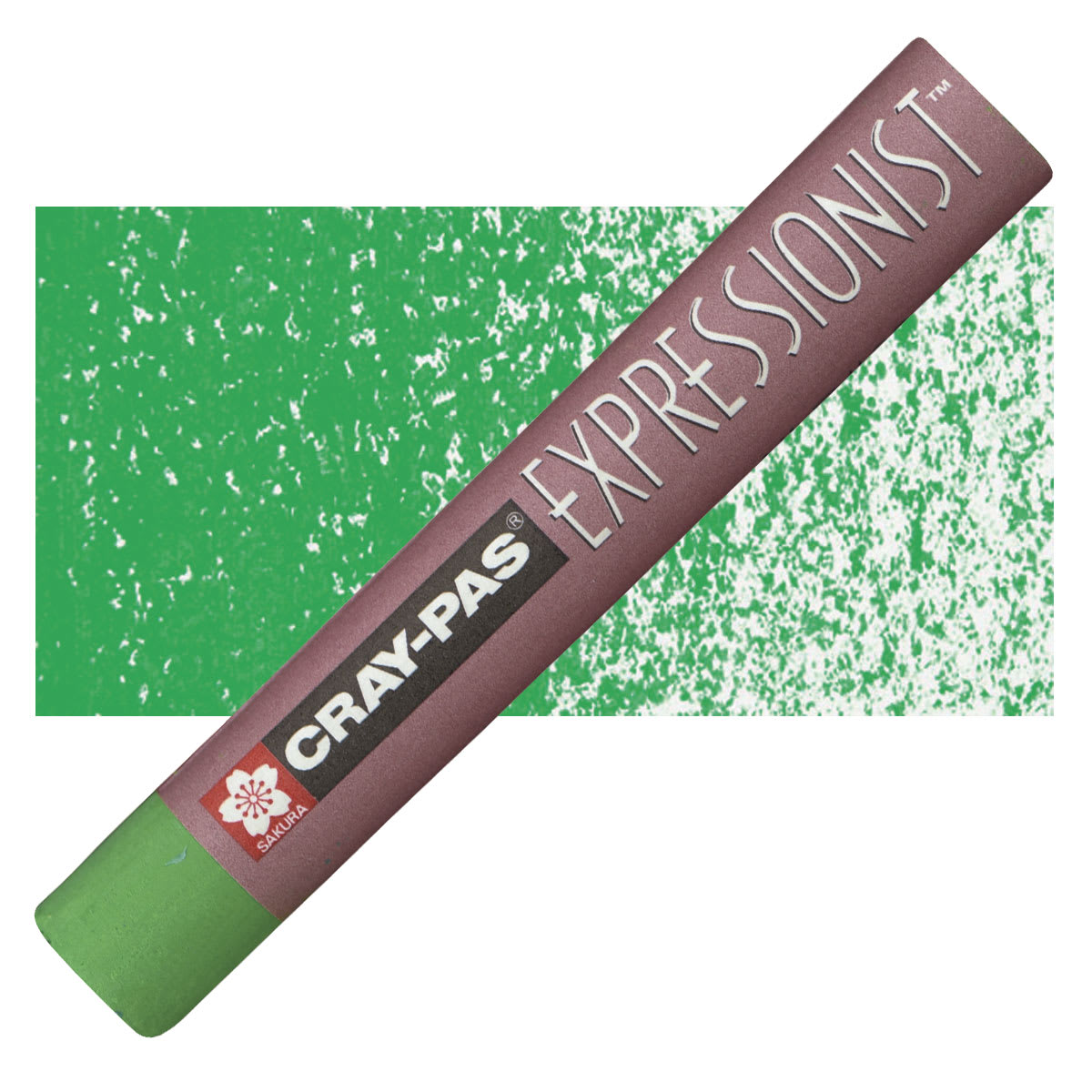Sakura Cray-Pas Expressionist Oil Pastel - Green oil pastel and swatch Sakura Cray-Pas Expressionist Oil Pastel - Green oil pastel and swatch