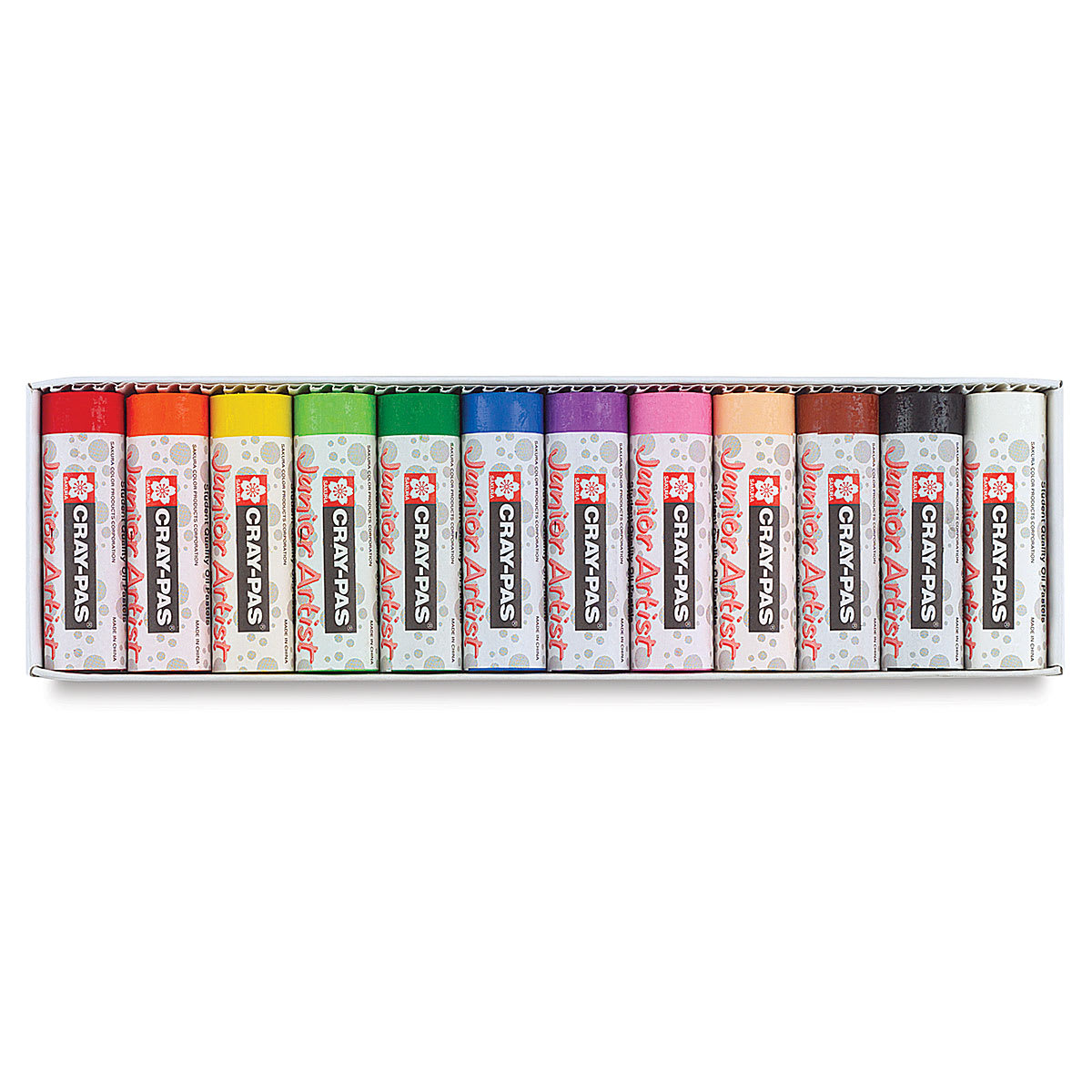 Sakura Cray-Pas Junior Artist Oil Pastels - Set of 12 Chubby Oil Pastels, Assorted Colors. Inside package Sakura Cray-Pas Junior Artist Oil Pastels - Set of 12 Chubby Oil Pastels, Assorted Colors. Inside package