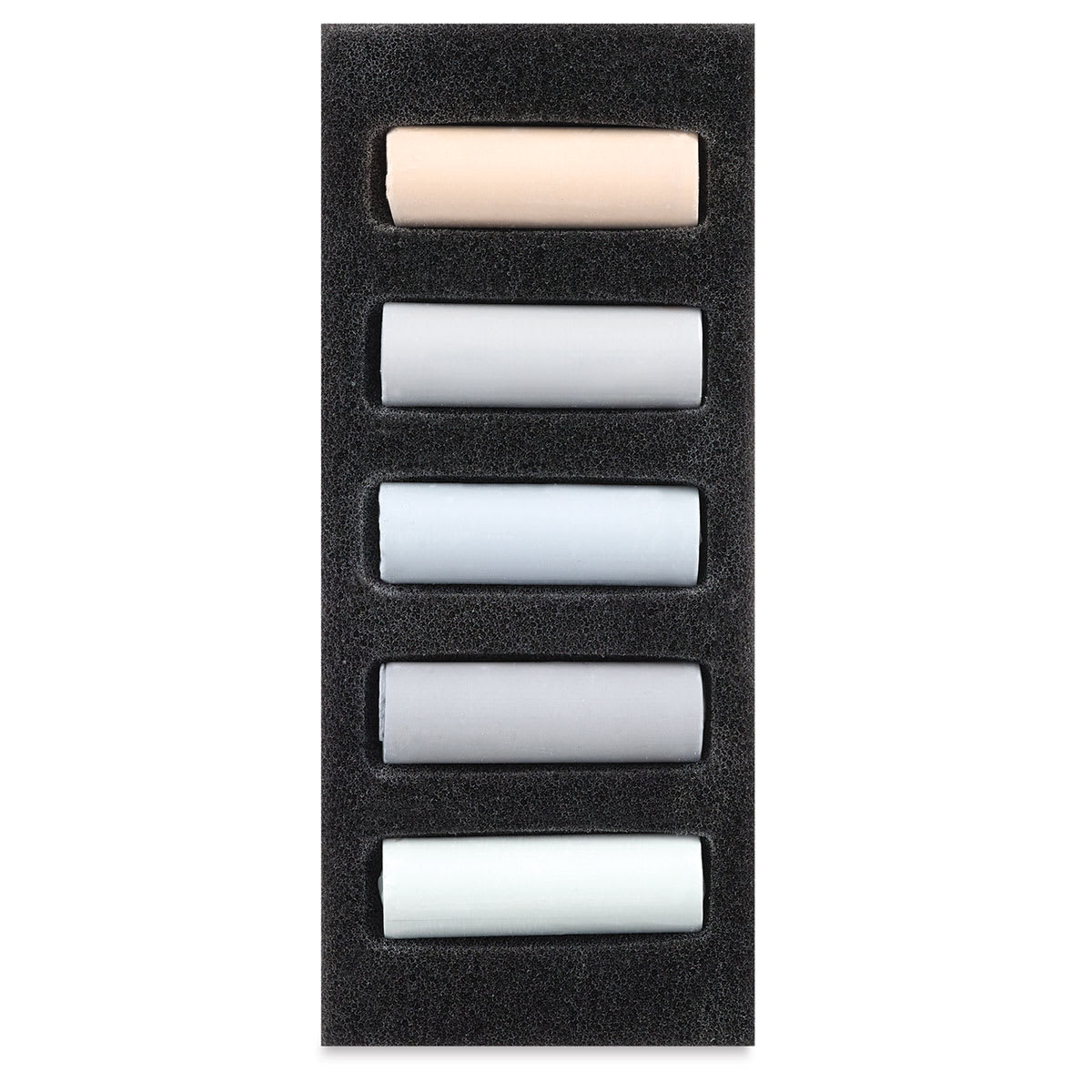 Rembrandt Soft Pastels Set of 5, Light Greys, Half-Sticks. In package.