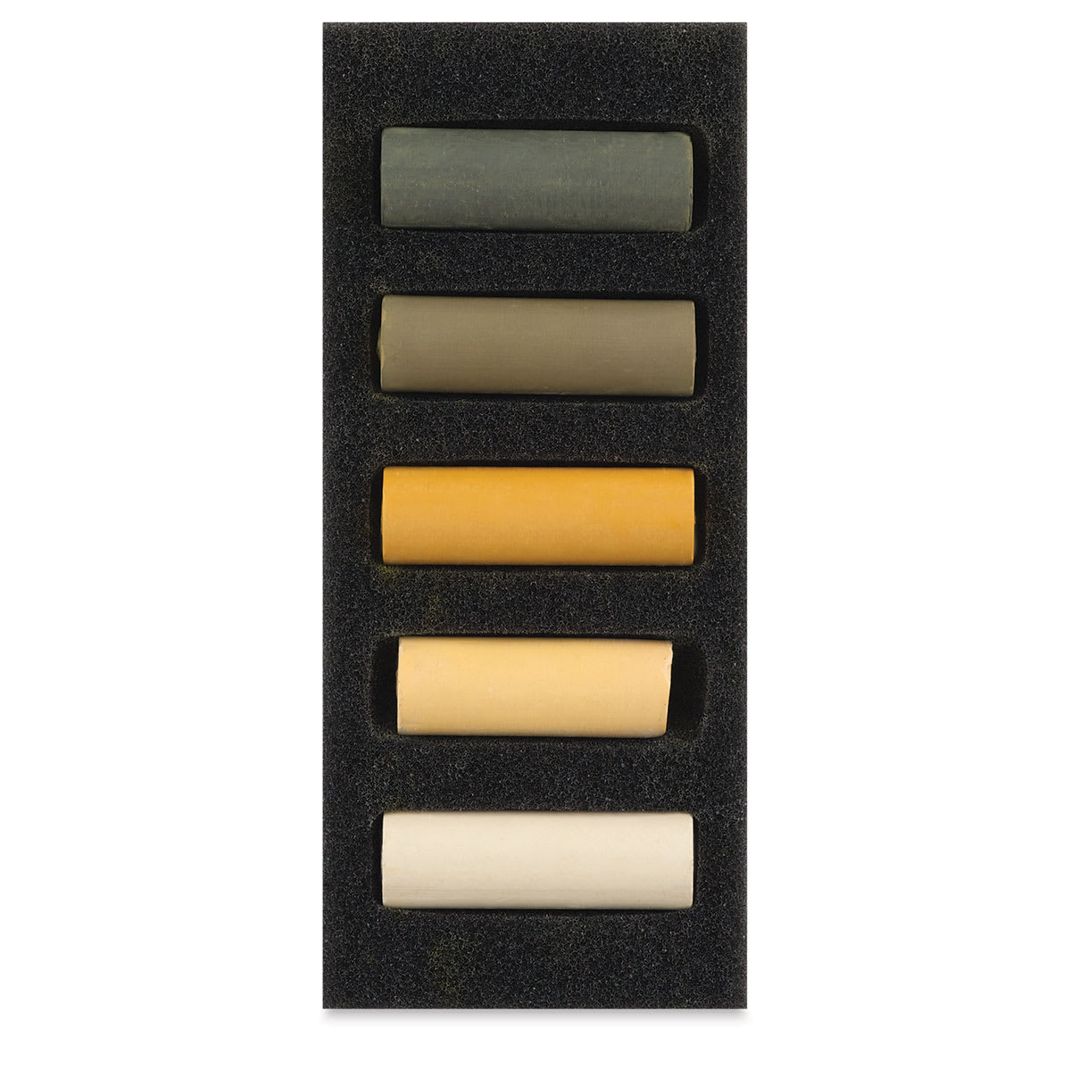 Rembrandt Soft Pastels Set of 5, Yellow Ochres, Half-Sticks. In package.