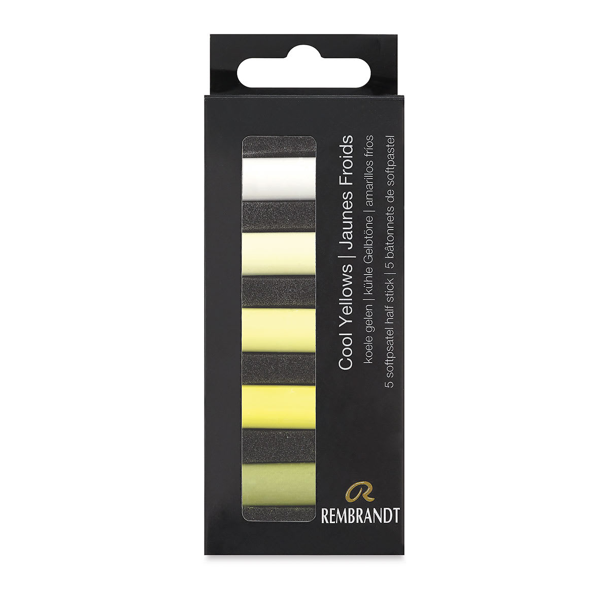 Rembrandt Soft Pastel Set - Cool Yellows, Set of 5 Half Sticks (front of package)